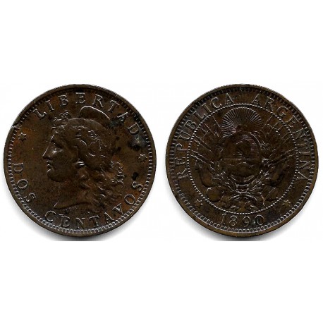 (33) Argentina. 1890. 2 Centavos (EBC-)