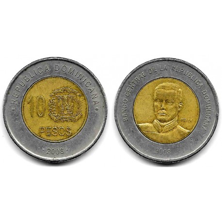 (106) República Dominicana. 2008. 10 Pesos (BC)