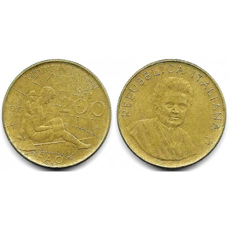 (107) Italia. 1980. 200 Lira (MBC)