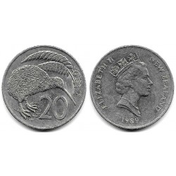 (62) Nueva Zelanda. 1989. 20 Cents (MBC)