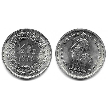 (23a.1) Suiza. 1969B. ½ Franc (EBC+)