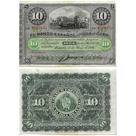 Cuba Colonial. 1896. 10 Pesos (MBC)