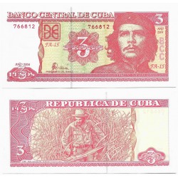 (127a) Cuba. 2004. 3 Pesos (SC)