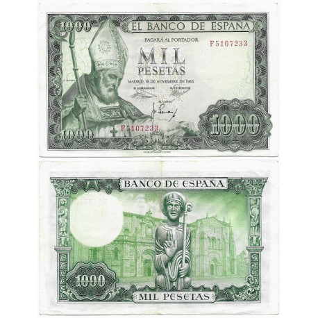 Estado Español. 1965. 1000 Pesetas (MBC-/MBC) Serie F