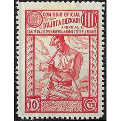 Viñeta. Comisión de Ayuda a Euskadi. 10 Céntimos (Nuevo, con señal de fijasellos)