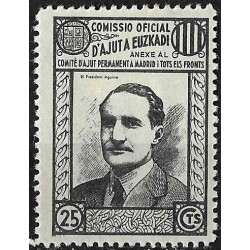 Viñeta. Comisión de Ayuda a Euskadi. 25 Céntimos (Nuevo, con señal de fijasellos)