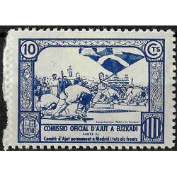 Viñeta. Comisión de Ayuda a Euskadi. 10 Céntimos (Nuevo, con señal de fijasellos)