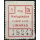 Viñeta. Pro Refugiados. Comité Local. Linares. 5 Céntimos (Usado)