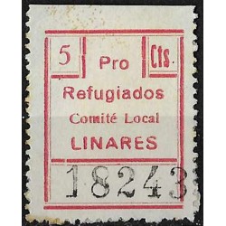 Viñeta. Pro Refugiados. Comité Local. Linares. 5 Céntimos (Usado)