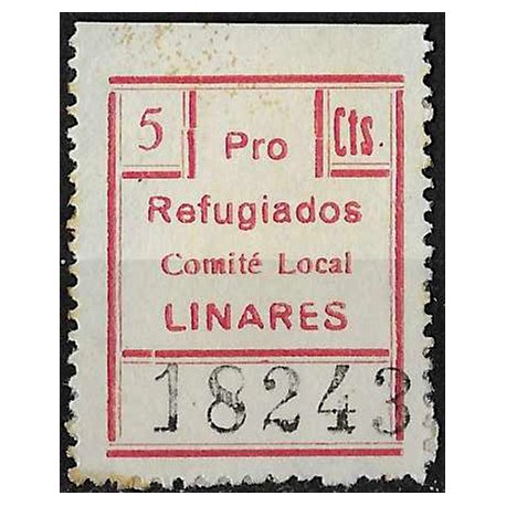 Viñeta. Pro Refugiados. Comité Local. Linares. 5 Céntimos (Usado)
