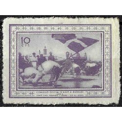 Viñeta. Comisión de Ayuda a Euskadi. 10 Céntimos (Nuevo, con señal de fijasellos y sin goma)