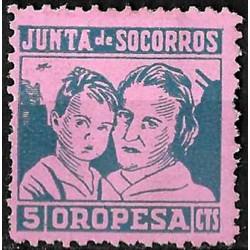 Viñeta. Junta de Socorros. Oropesa. 5 Céntimos (Nuevo, con señal de fijasellos)