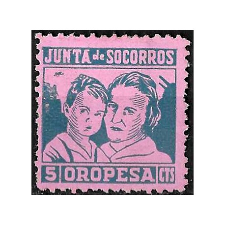 Viñeta. Junta de Socorros. Oropesa. 5 Céntimos (Nuevo, con señal de fijasellos)