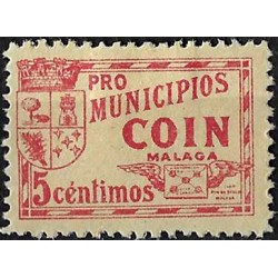 Viñeta. Pro Municipios Coin, Malaga. 5 Céntimos (Nuevo, con señal de fijasellos)