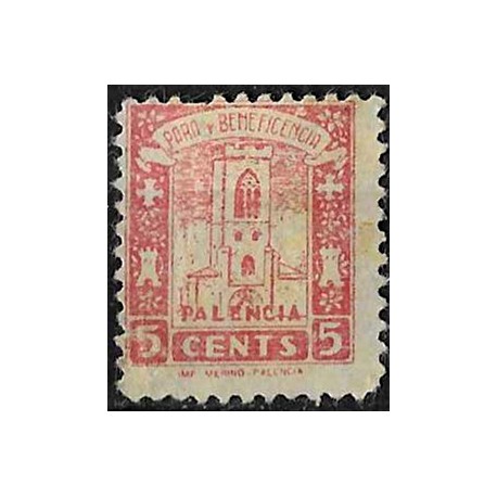 Viñeta. Paro y Beneficencia. Palencia. 5 Céntimos (Nuevo, con señal de fijasellos y sin goma)