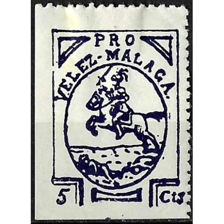 Viñeta. Pro Velez-Málaga. 5 Céntimos (Nuevo, con señal de fijasellos)