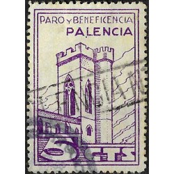 Viñeta. Paro y Beneficencia. Palencia. 5 Céntimos (Usado)