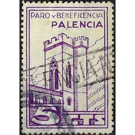 Viñeta. Paro y Beneficencia. Palencia. 5 Céntimos (Usado)