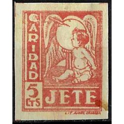 Viñeta. Jete. Caridad. 5 Céntimos (Nuevo, con señal de fijasellos, con mancha)