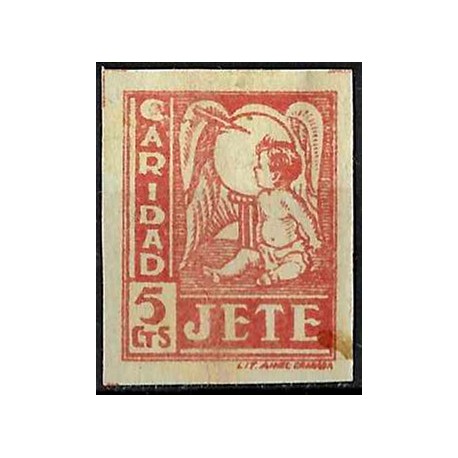 Viñeta. Jete. Caridad. 5 Céntimos (Nuevo, con señal de fijasellos, con mancha)