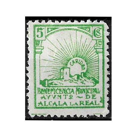 Viñeta. Beneficencia Municipal. Alcalá la Real. 5 Céntimos (Nuevo, con señal de fijasellos)