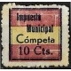 Viñeta. Impuesto Municipal. Cómpeta. Málaga. 10 Céntimos (Nuevo, con señal de fijasellos y sin goma)