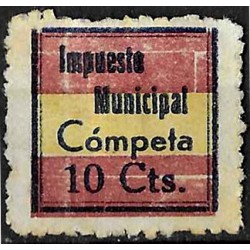Viñeta. Impuesto Municipal. Cómpeta. Málaga. 10 Céntimos (Nuevo, con señal de fijasellos y sin goma)