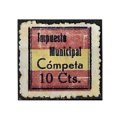 Viñeta. Impuesto Municipal. Cómpeta. Málaga. 10 Céntimos (Nuevo, con señal de fijasellos y sin goma)