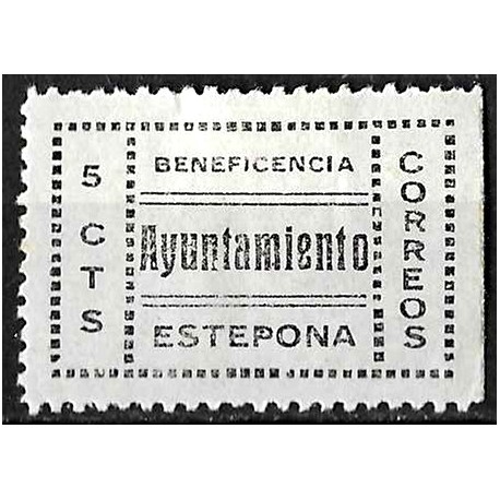 Viñeta. Beneficencia. Estepona. 5 Céntimos (Nuevo, con señal de fijasellos)