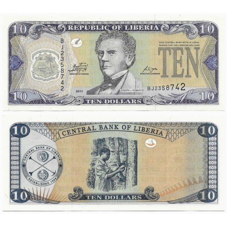 (27f) Liberia. 2011. 10 Dollars (SC)