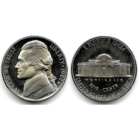 (A192) Estados Unidos de América. 1987(S). 5 Cents (Proof)