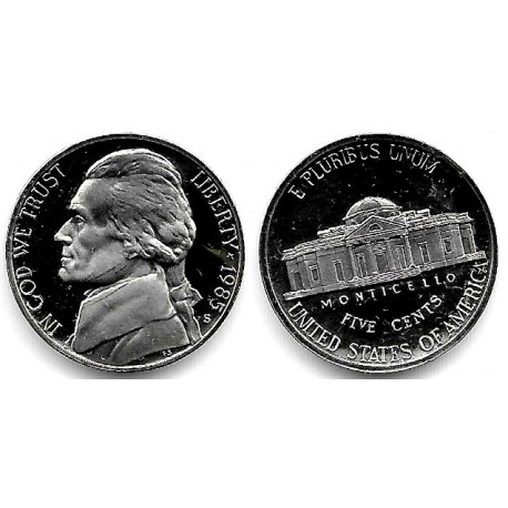 (A192) Estados Unidos de América. 1985(S). 5 Cents (Proof)