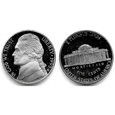(A192) Estados Unidos de América. 1993(S). 5 Cents (Proof)