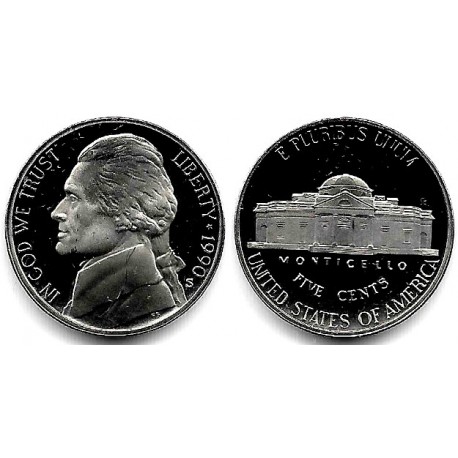 (A192) Estados Unidos de América. 1990(S). 5 Cents (Proof)