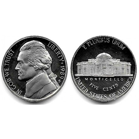 (A192) Estados Unidos de América. 1989(S). 5 Cents (Proof)