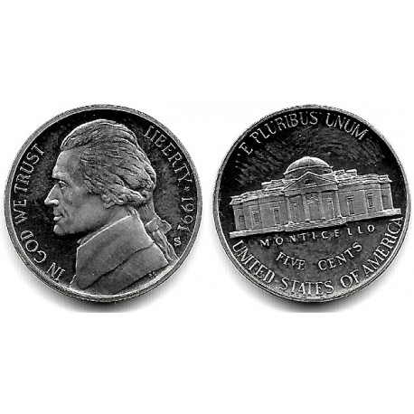(A192) Estados Unidos de América. 1991(S). 5 Cents (Proof)