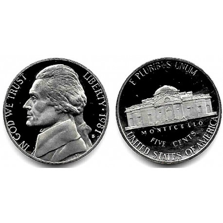 (A192) Estados Unidos de América. 1981(S). 5 Cents (Proof)