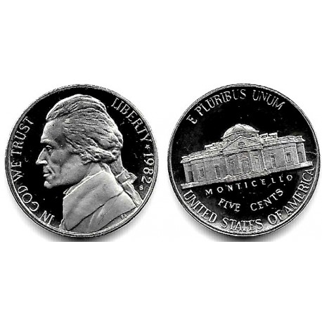 (A192) Estados Unidos de América. 1982(S). 5 Cents (Proof)