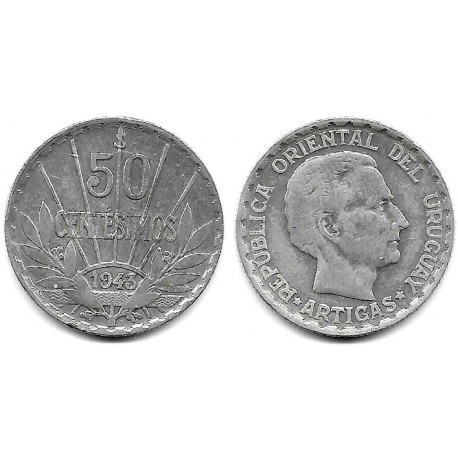 (31) Uruguay. 1943. 50 Centesimos (MBC) (Plata)