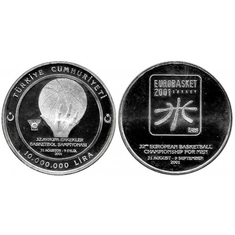 Turquía. 2001. 10 Million Lira (EBC+) (Plata)