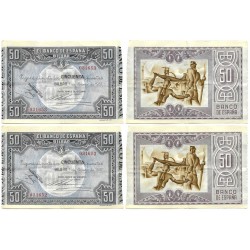 España (II República). 1937. 50 Pesetas (MBC-) Pareja Correlativa