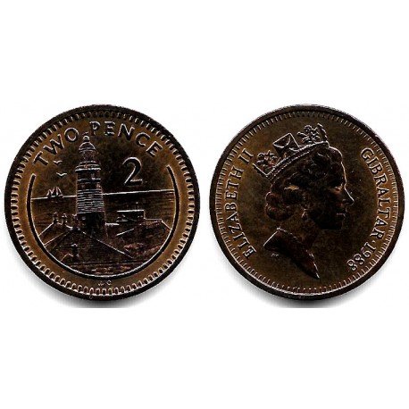 (21) Gibraltar. 1988. 2 Pence (SC-)