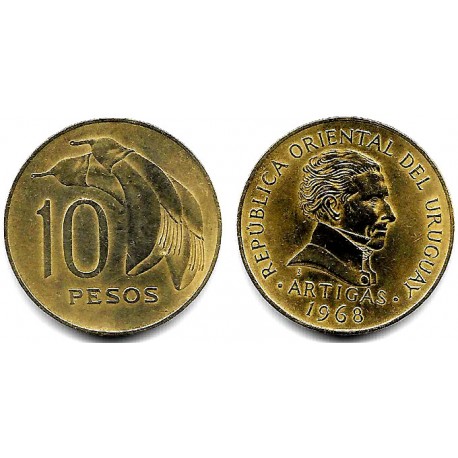 (51) Uruguay. 1968. 10 Pesos (MBC+)