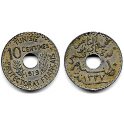(243) República Tunecina. 1919. 10 Centimes (MBC+/EBC-)