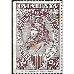 Viñeta. Jofre lo Pilós. Catalunya. 2 Céntimos (Nuevo, con señal de fijasellos y manchas)
