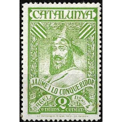 Viñeta. Jaume I. Catalunya. 2 Céntimos (Nuevo, con señal de fijasellos y leves manchas)