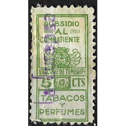 Viñeta. Subsidio al Combatiente. Sta. Cruz de Tenerife. 5 Céntimos (Usado)