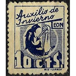 Viñeta. Auxilio de Invierno. León. 10 Céntimos (Nuevo, con señal de fijasellos y sin goma)