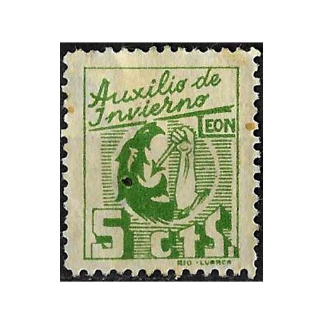 Viñeta. Auxilio de Invierno. León. 5 Céntimos (Usado)