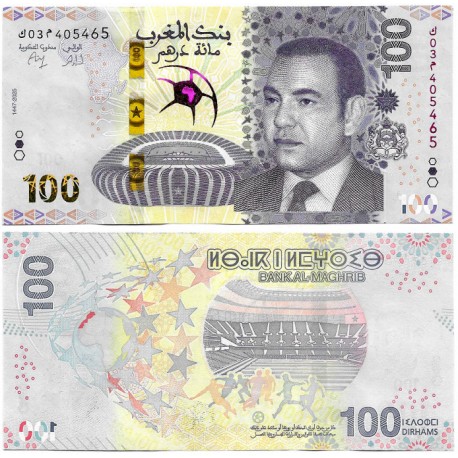 (W83) Marruecos. 2025. 100 Dirhams (SC) Copa de África